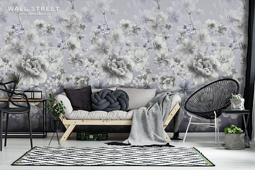 Фотообои в интерьере артикул Floreale 38, ЦВЕТОЧНЫЙ / FLOREALE, Wall street